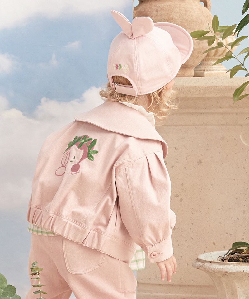 ローリーピンク刺繍ツイルジャケット | おしゃれな子供服 moimoln 