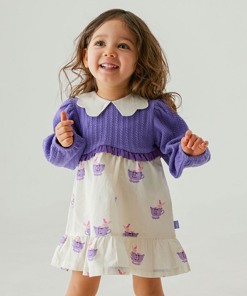 ザラ ZARA ワンピース 90 女の子 アイボリー 水色 紫 花柄 子供服