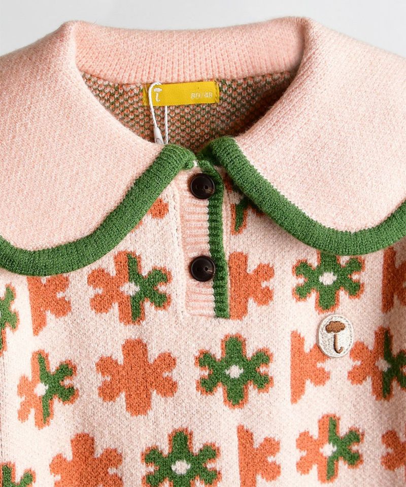 ワンピース 『momo』 フラワーニットワンピース | おしゃれな子供服 moimoln