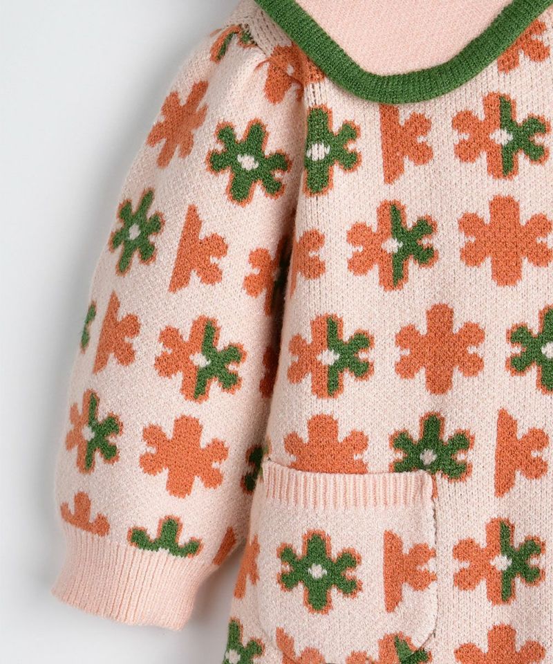 ワンピース 『momo』 フラワーニットワンピース | おしゃれな子供服 moimoln