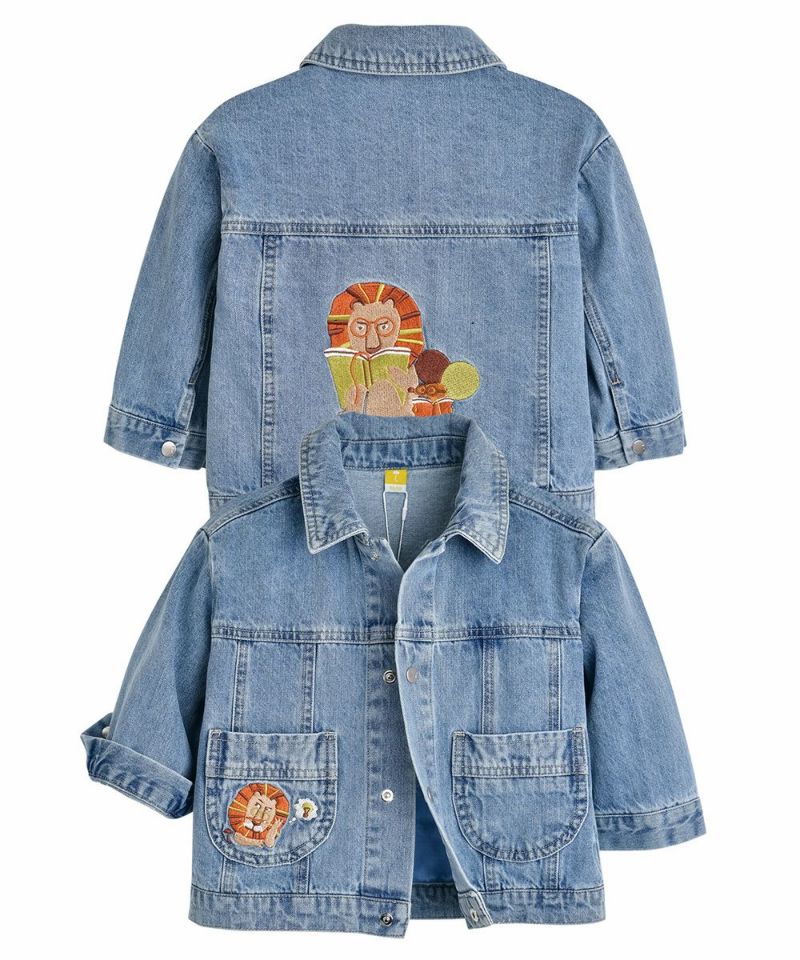 ライオン刺繍デニムジャケット | おしゃれな子供服 moimoln（モイモルン） 公式Online Store