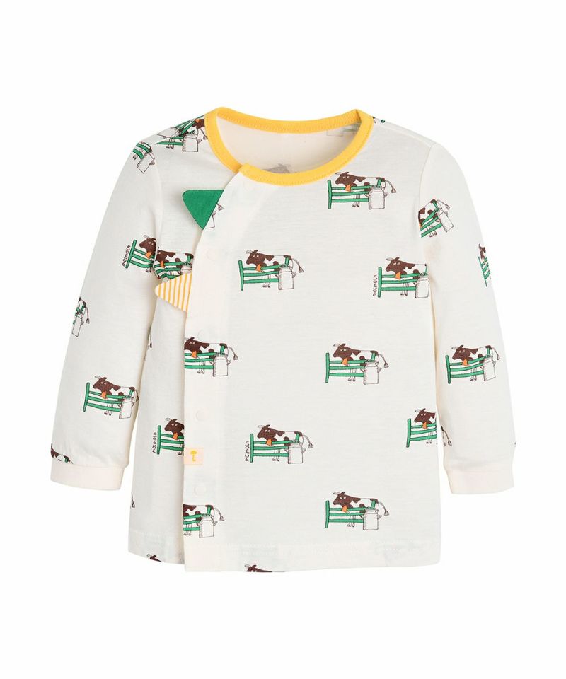 バンブーコットン】カウ柄長袖トップス＆パンツ | おしゃれな子供服