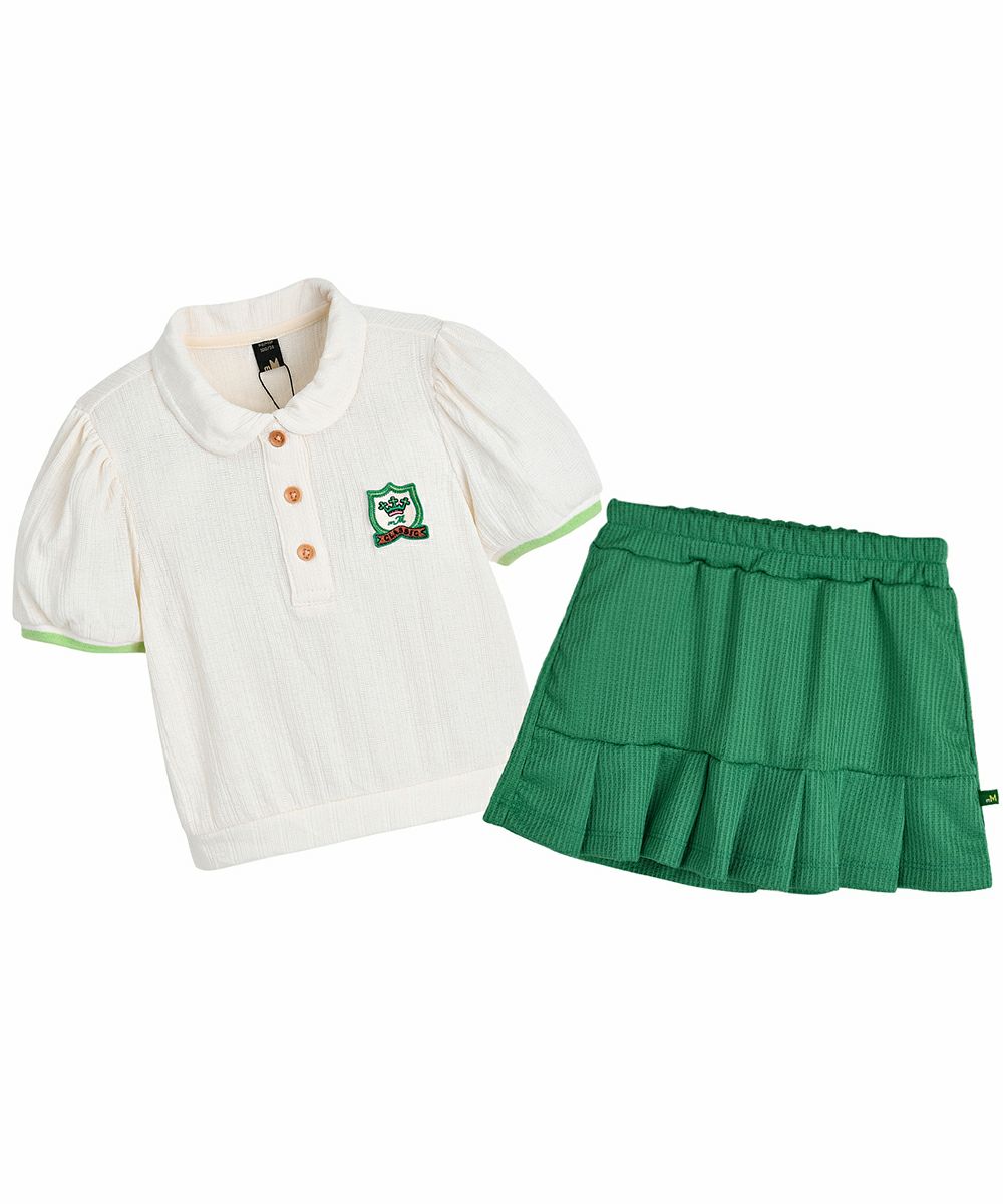 アップルグリーンキュロットセットアップ | おしゃれな子供服 moimoln 