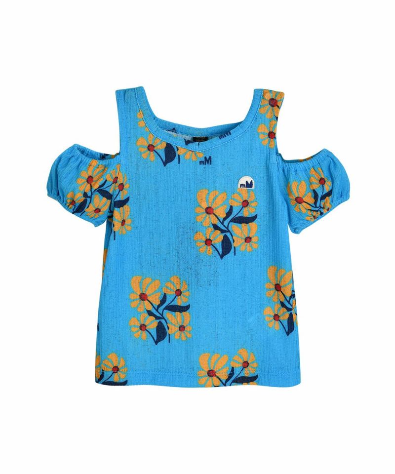 フラワー肩開きTシャツ | おしゃれな子供服 moimoln（モイモルン） 公式Online Store