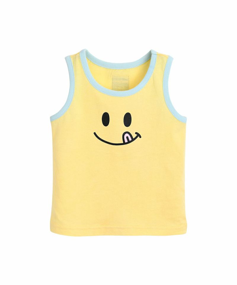 セットアップ】ノーティッド スマイルノースリーブトップス＆パンツ