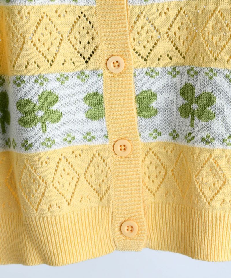 新品タグ付　ピッコーネ　カーディガン　ニット　ポケット　女の子モチーフがキュート ダックスフンド柄ニットカーディガン|スタジオピッコーネ - ゴルフ