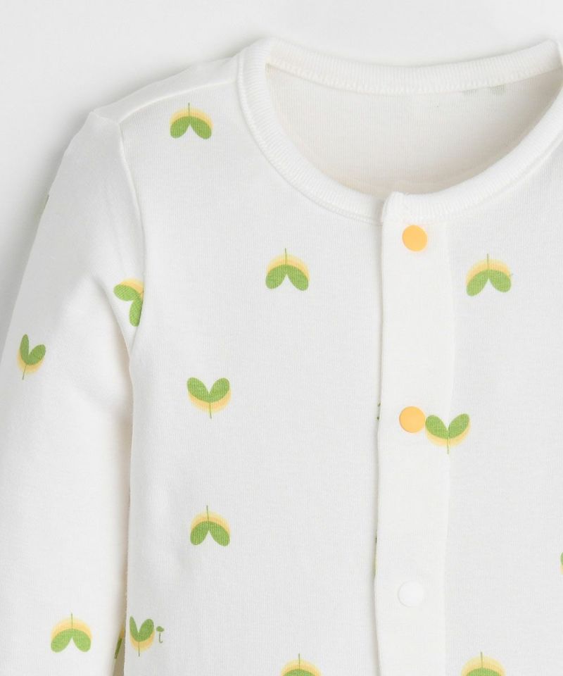 モダールコットン】グリーンロンパース | おしゃれな子供服 moimoln