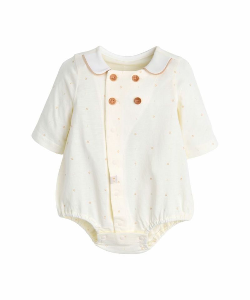 バンブーコットン】ローガン7分袖ロンパース | おしゃれな子供服