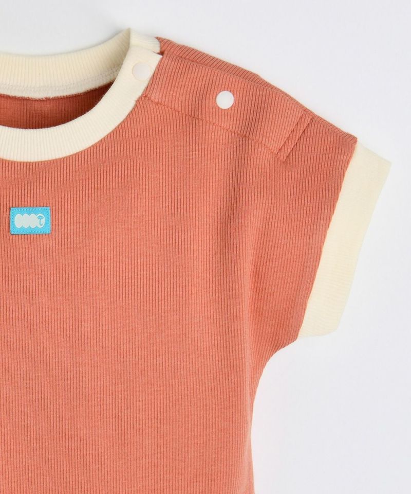 バンブーコットン】リブ半袖ロンパース | おしゃれな子供服 moimoln
