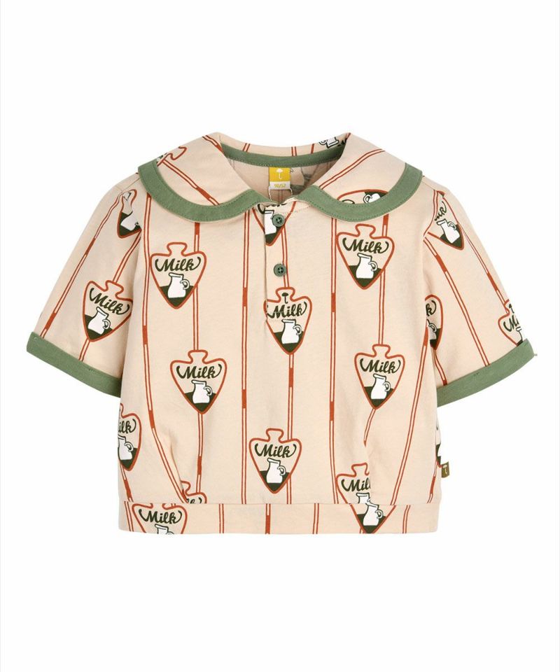 セットアップ】ミルクロバーテープライントップス＆パンツ