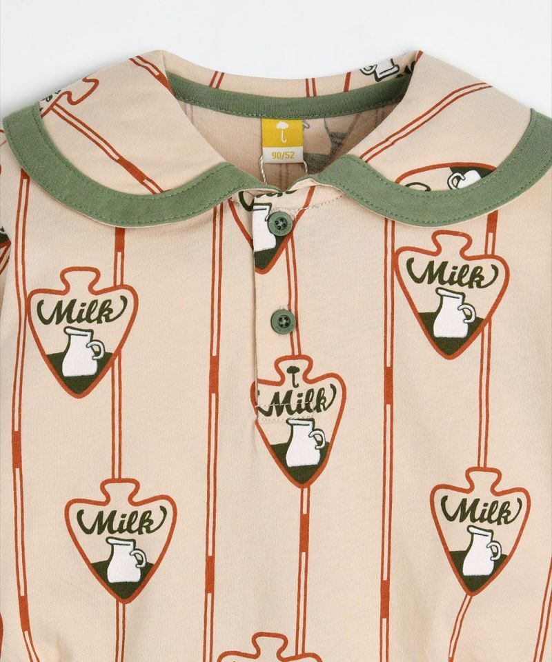 みるくフォーム セットアップ】ミルクロバーテープライントップス＆パンツ