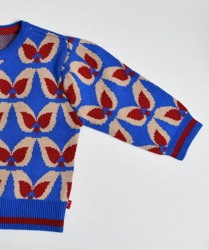 蝶柄ニットカーディガン | おしゃれな子供服 moimoln