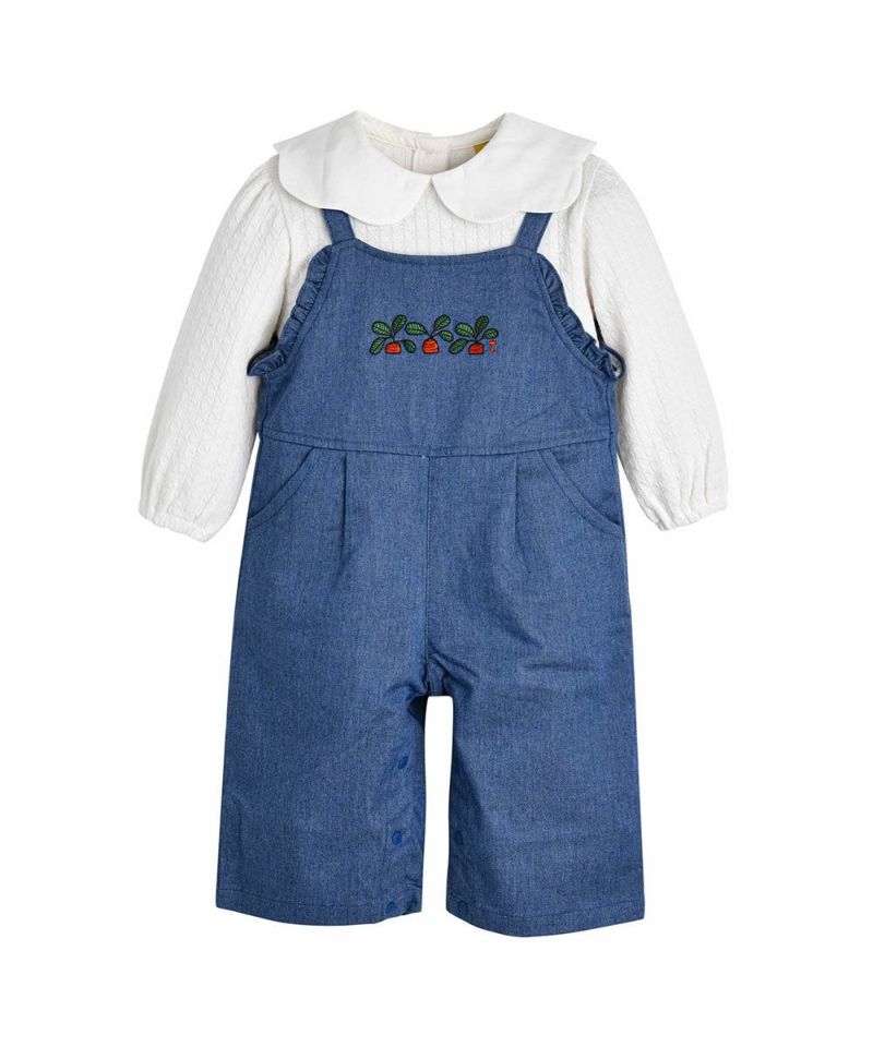 セットアップ】ウェーブカラートップス＆キャロットオーバーオール