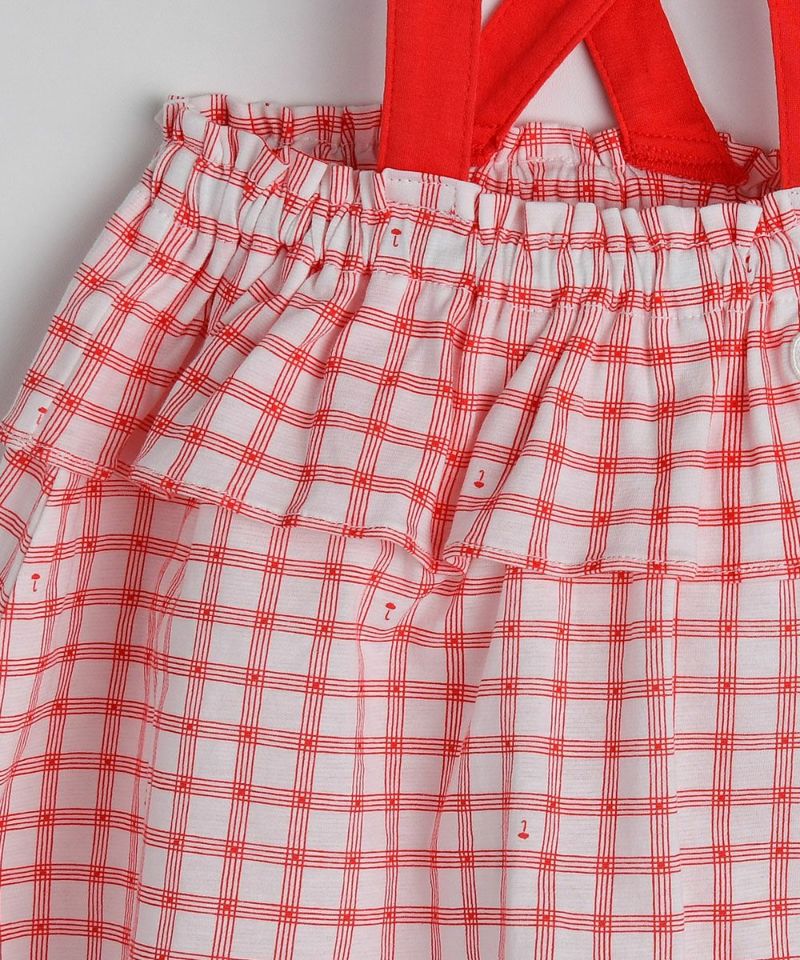 セットアップ】レッドチェックノースリーブトップス＆パンツ