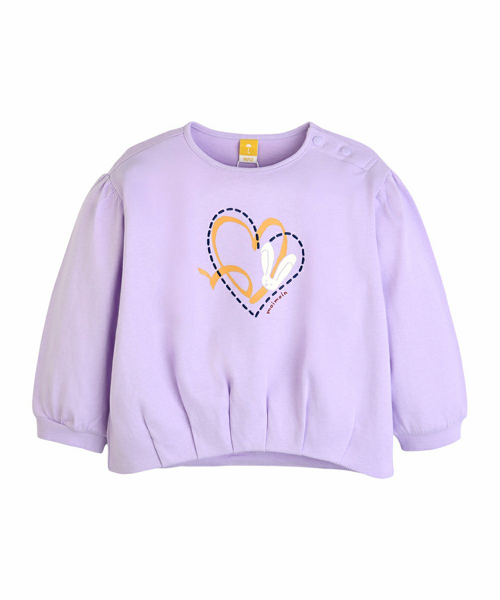 ハートラビット長袖トップス | おしゃれな子供服 moimoln（モイモルン
