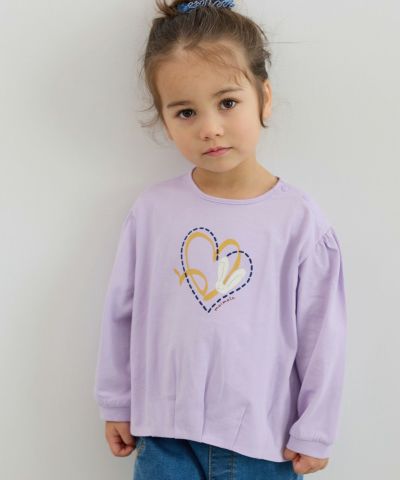 ハートラビット長袖トップス | おしゃれな子供服 moimoln（モイモルン