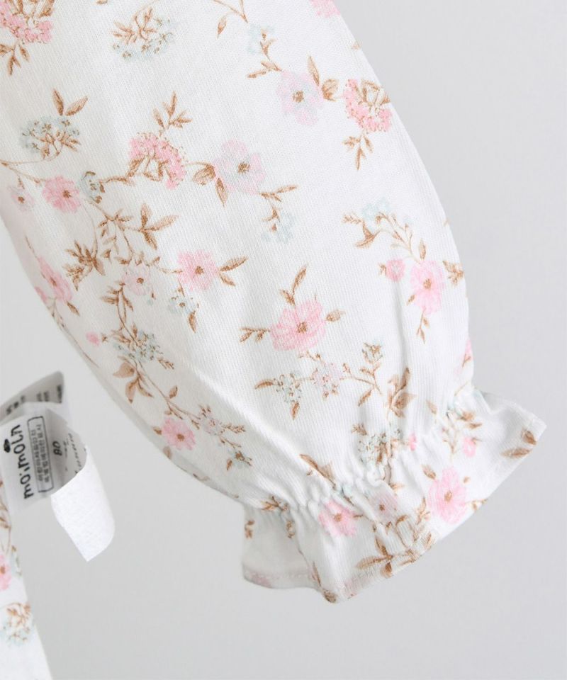 ルームウェア】レトロフラワーレースフリル長袖トップス＆パンツ