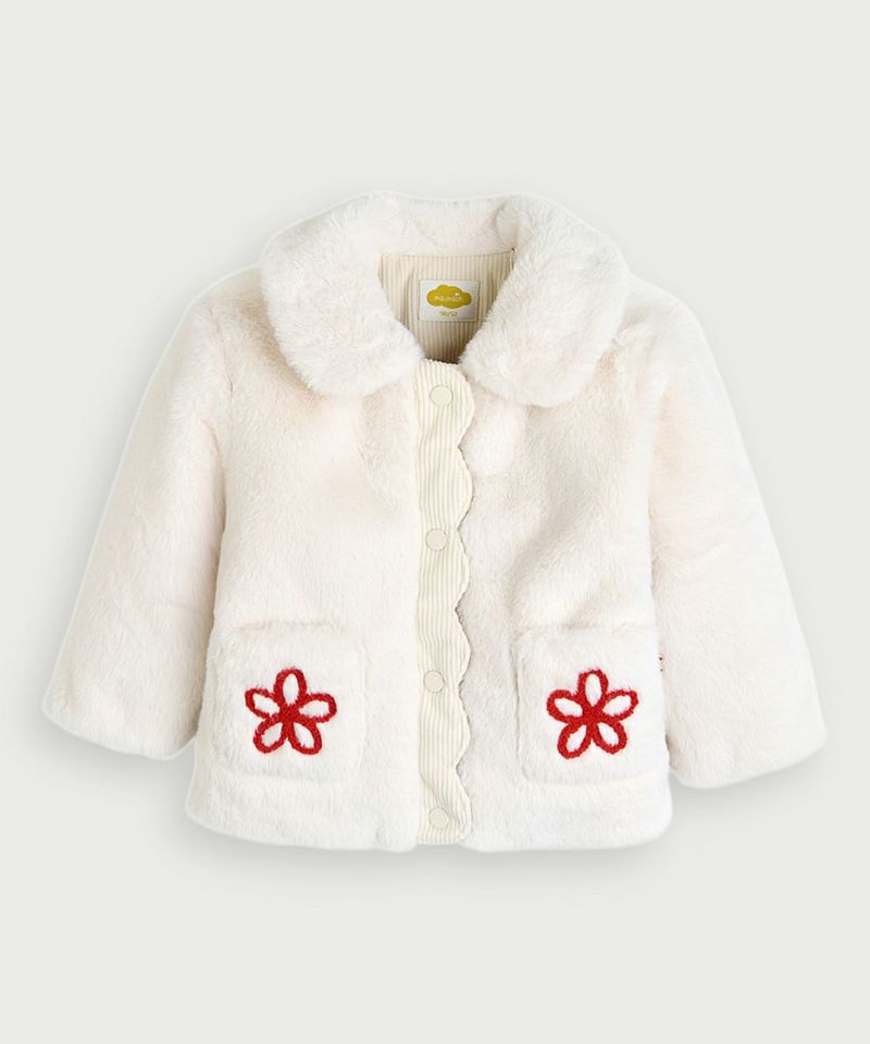 ラブミーフラワーフェイクファーコート | おしゃれな子供服 moimoln