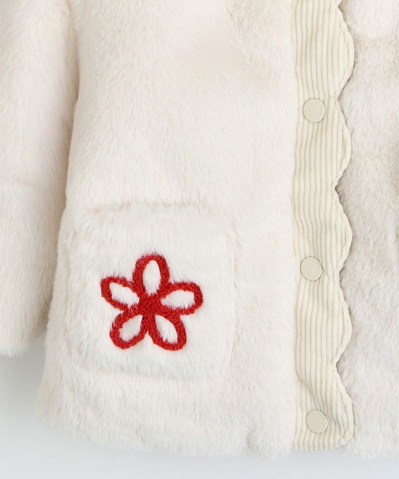 ラブミーフラワーフェイクファーコート | おしゃれな子供服 moimoln