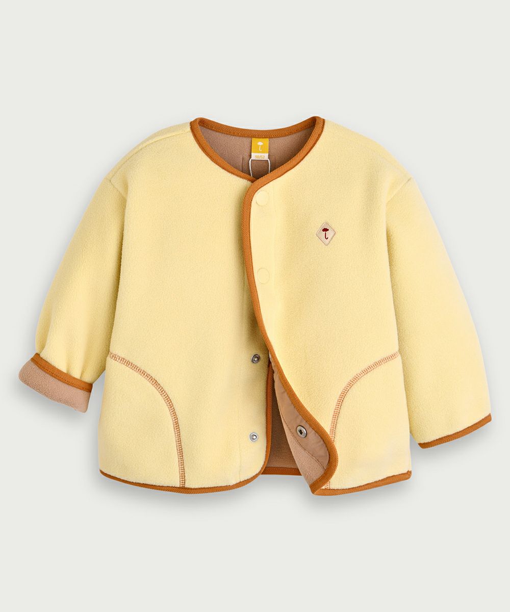 SOFT&】カラー配色ノーカラーフリースジャケット | おしゃれな子供服