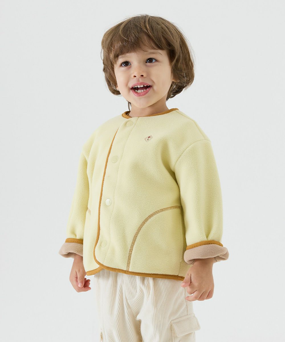 SOFT&】カラー配色ノーカラーフリースジャケット | おしゃれな子供服