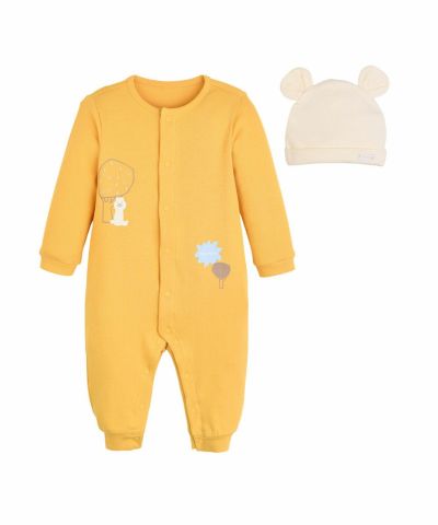 2点セット】ベアリブ長袖カバーオール＆帽子 | おしゃれな子供服