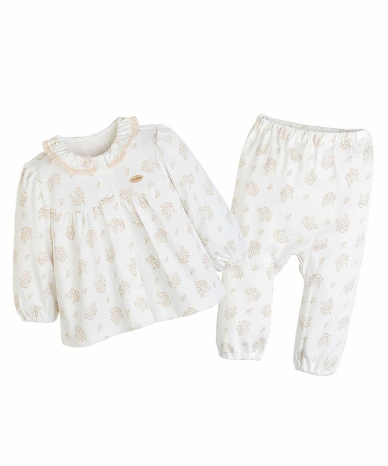 ルームウェア】フリルフラワー長袖トップス＆パンツ | おしゃれな子供