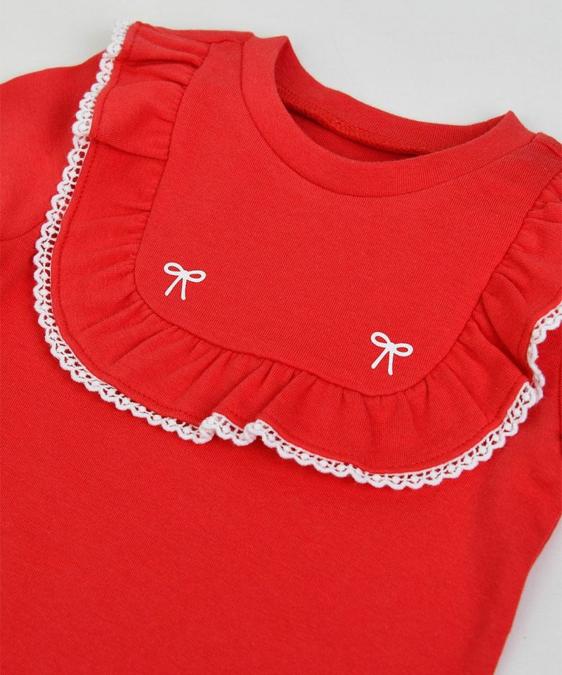 ルームウェア】レッドフリル長袖トップス＆パンツ | おしゃれな子供服