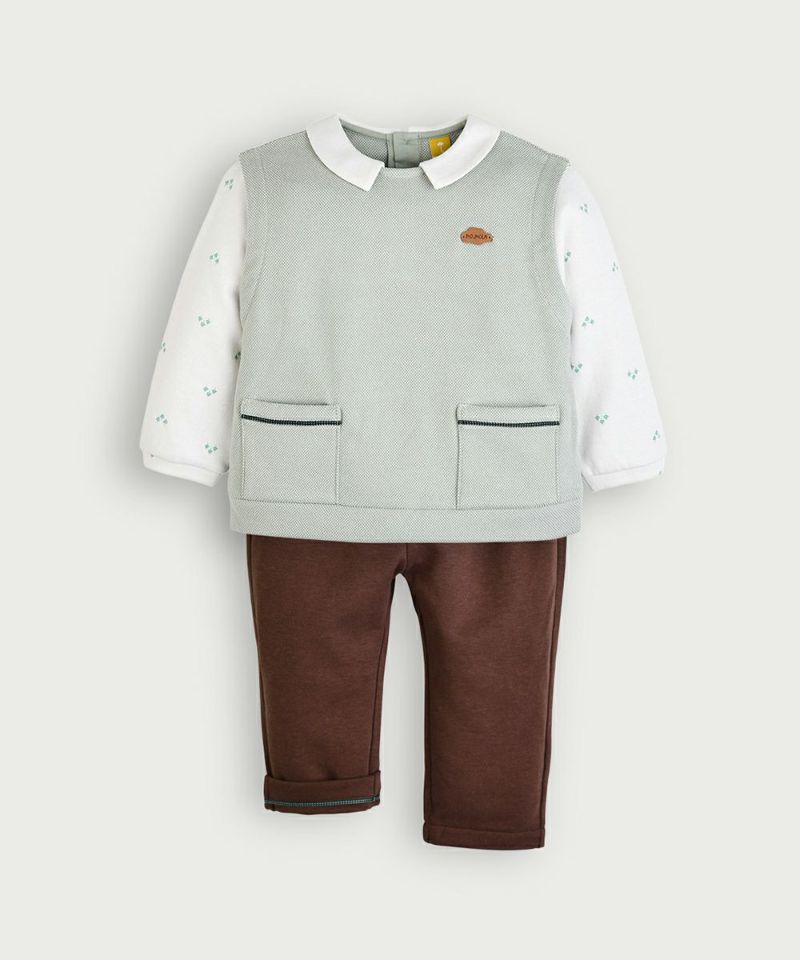 セットアップ】ミントレイヤード長袖トップス＆パンツ | おしゃれな