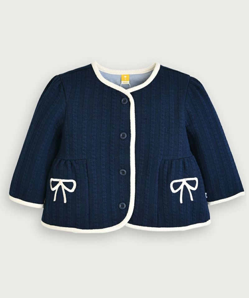 配色リボンノーカラージャケット | おしゃれな子供服 moimoln