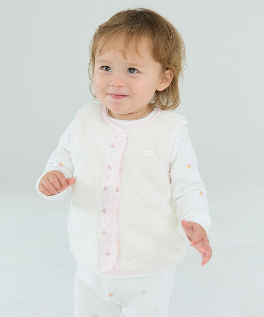 リバーシブル】異素材フェイクファーベスト | おしゃれな子供服