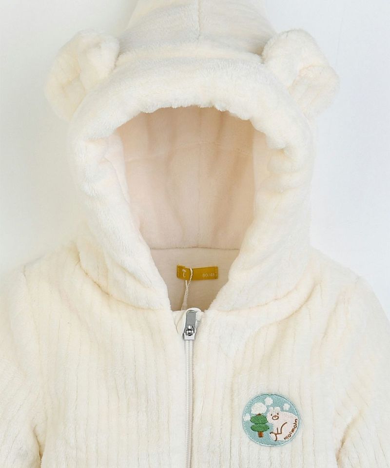 ベアポイントクマ耳付きフードカバーオール | おしゃれな子供服