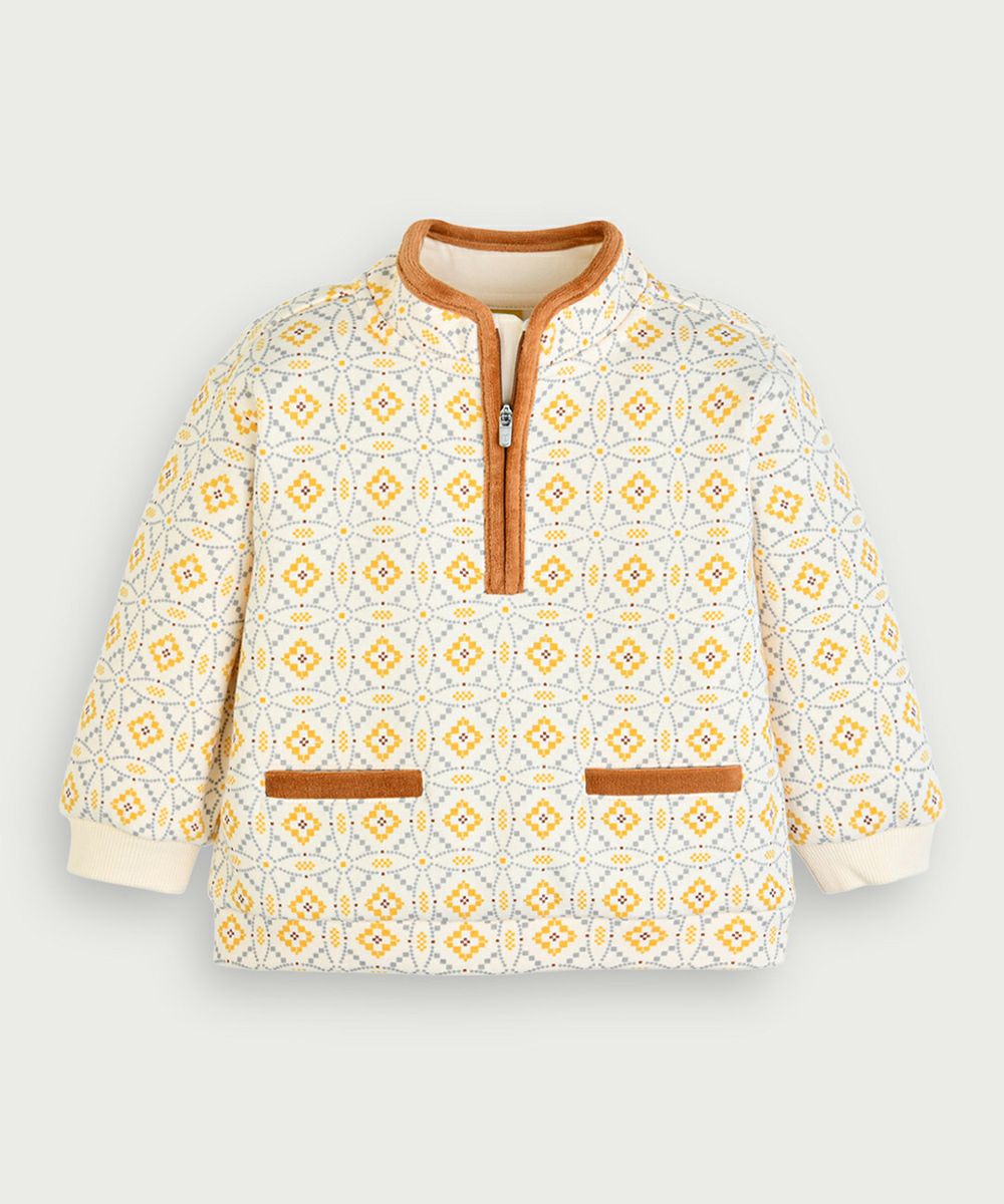 セットアップ】ノルディックフラワー起毛ZIP長袖トップス＆パンツ