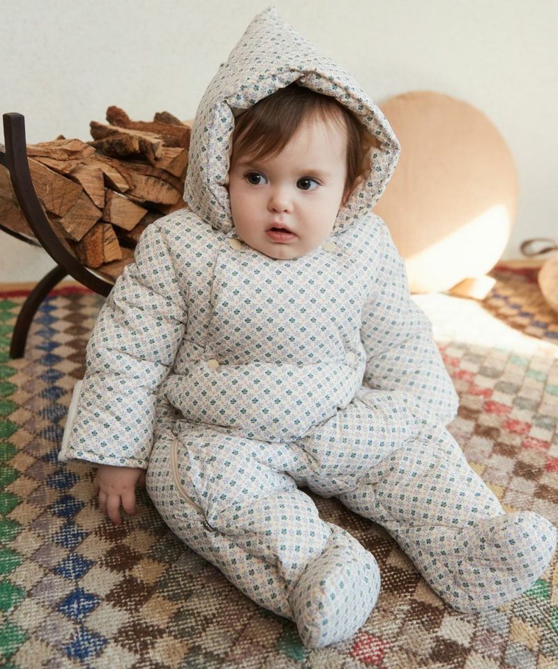 総柄フード付きパデットカバーオール | おしゃれな子供服 moimoln