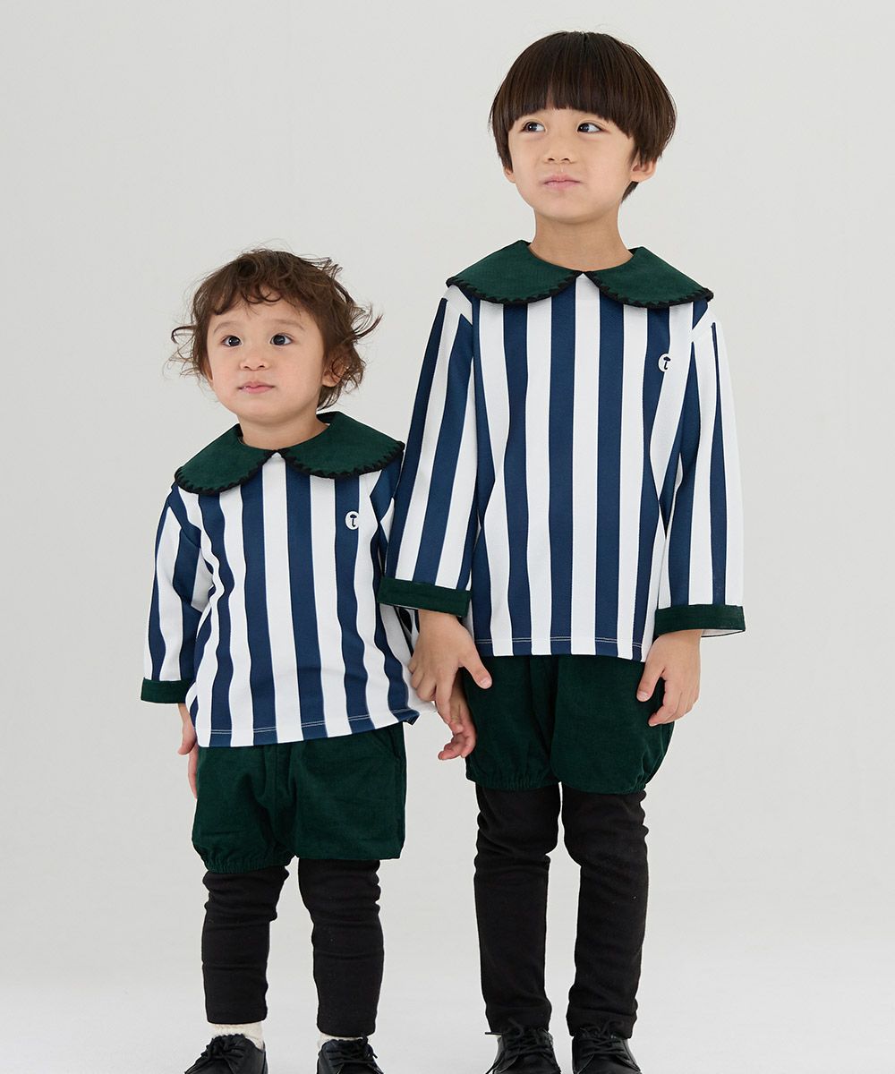 日本限定】【復刻企画】【セットアップ】ショールカラーストライプ長袖