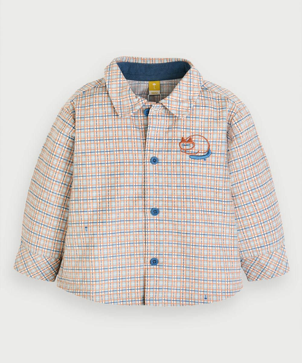 キャットチェック柄長袖シャツ | おしゃれな子供服 moimoln