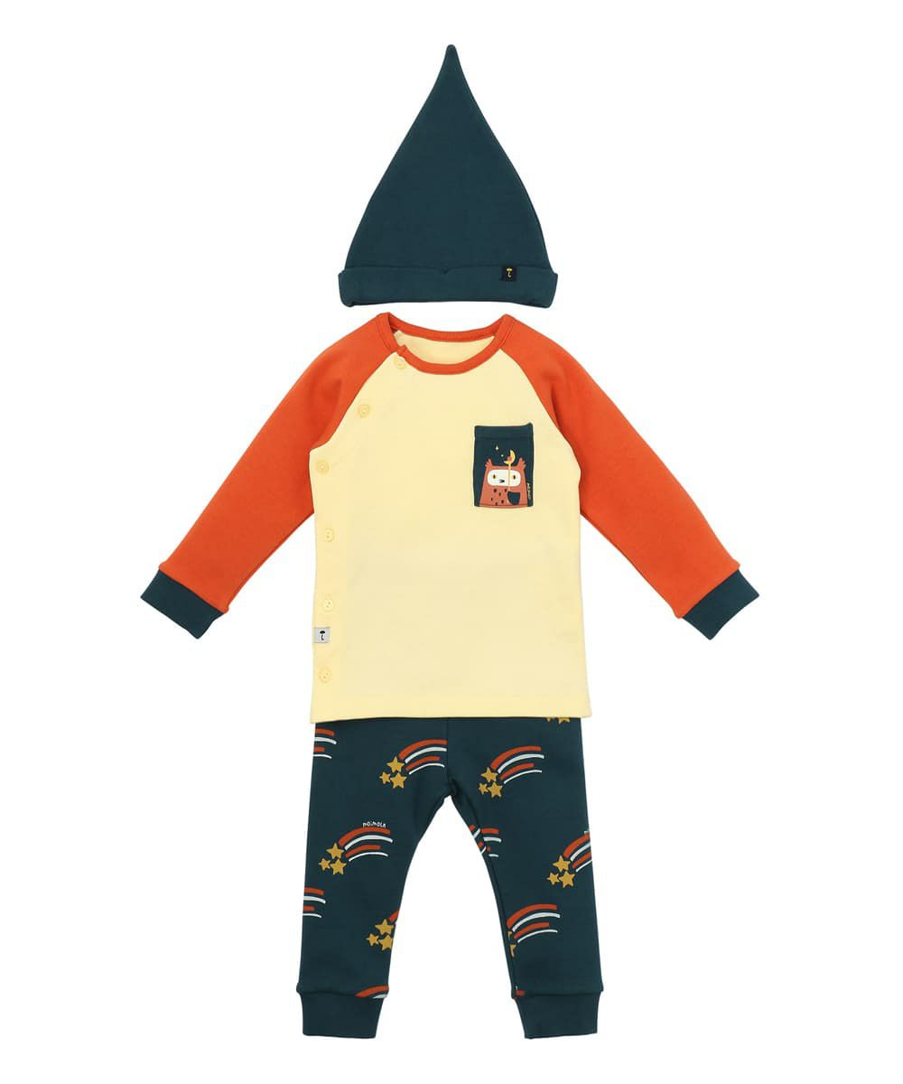 3点セット】アウルモチーフセットアップ＆帽子 | おしゃれな子供服