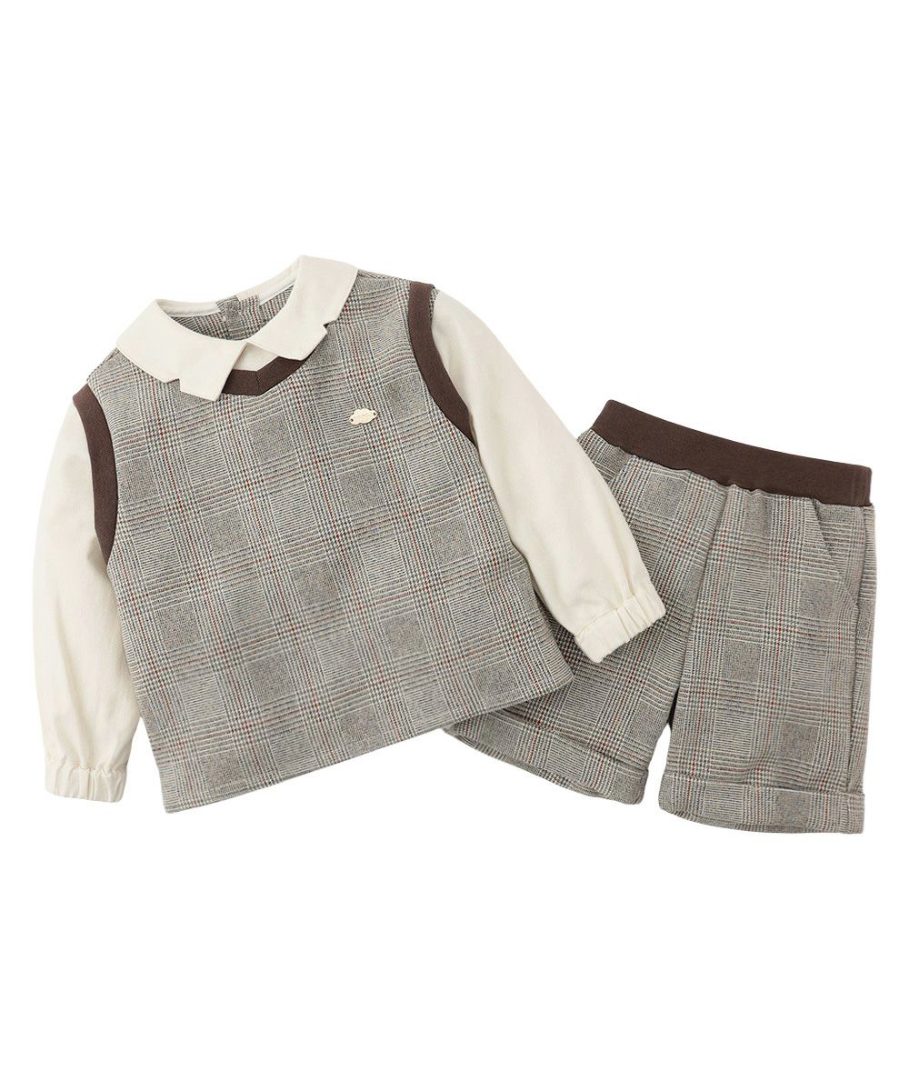 プレミアムライン】【セットアップ】グレンチェックトップス&パンツ