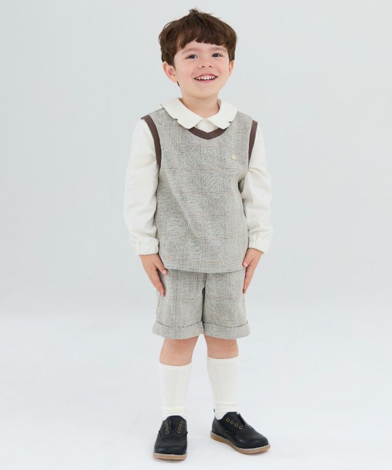 プレミアムライン】【セットアップ】グレンチェックトップス&パンツ