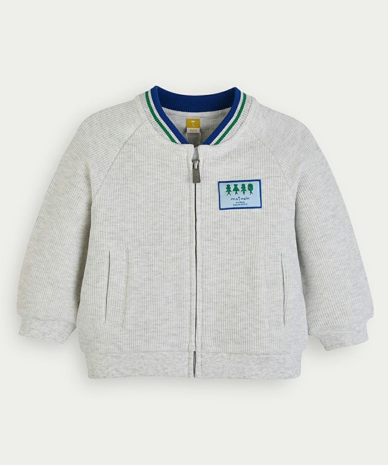 カラーラインワッフルZIPブルゾン | おしゃれな子供服 moimoln