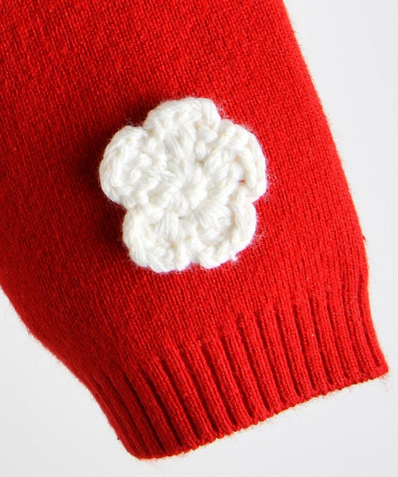 フラワーニット長袖カーディガン | おしゃれな子供服 moimoln