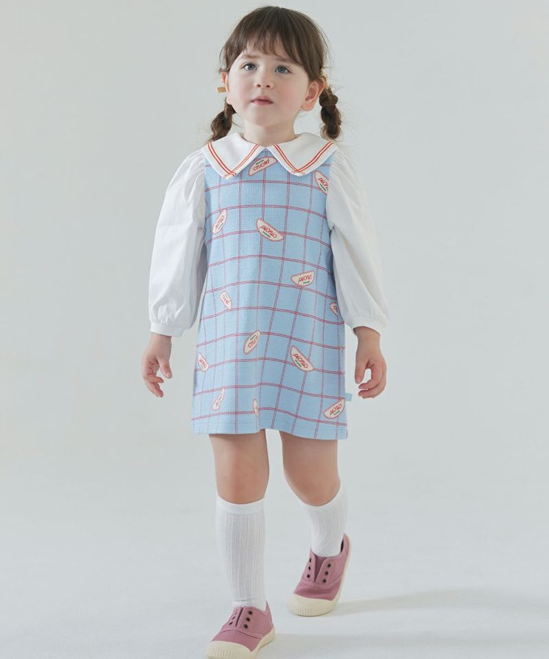 Picnicチェック長袖ワンピース | おしゃれな子供服 moimoln