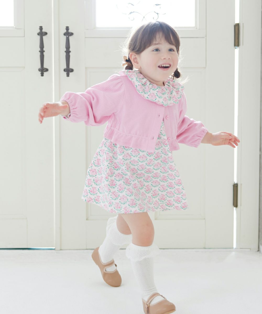 セットアップ】フラワーキルティング長袖トップス＆レギンス付きパンツ